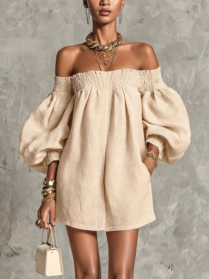 Adelaide | Off-Shoulder Puff-Sleeve Mini Dress