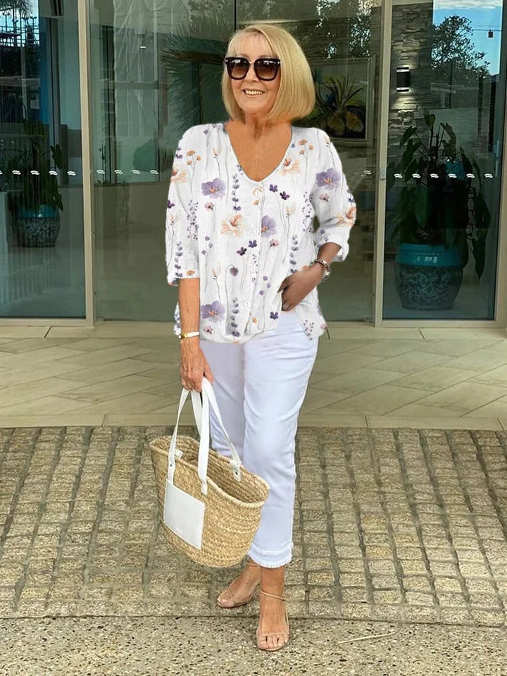 FRANCES | Elegant Floral Blouse