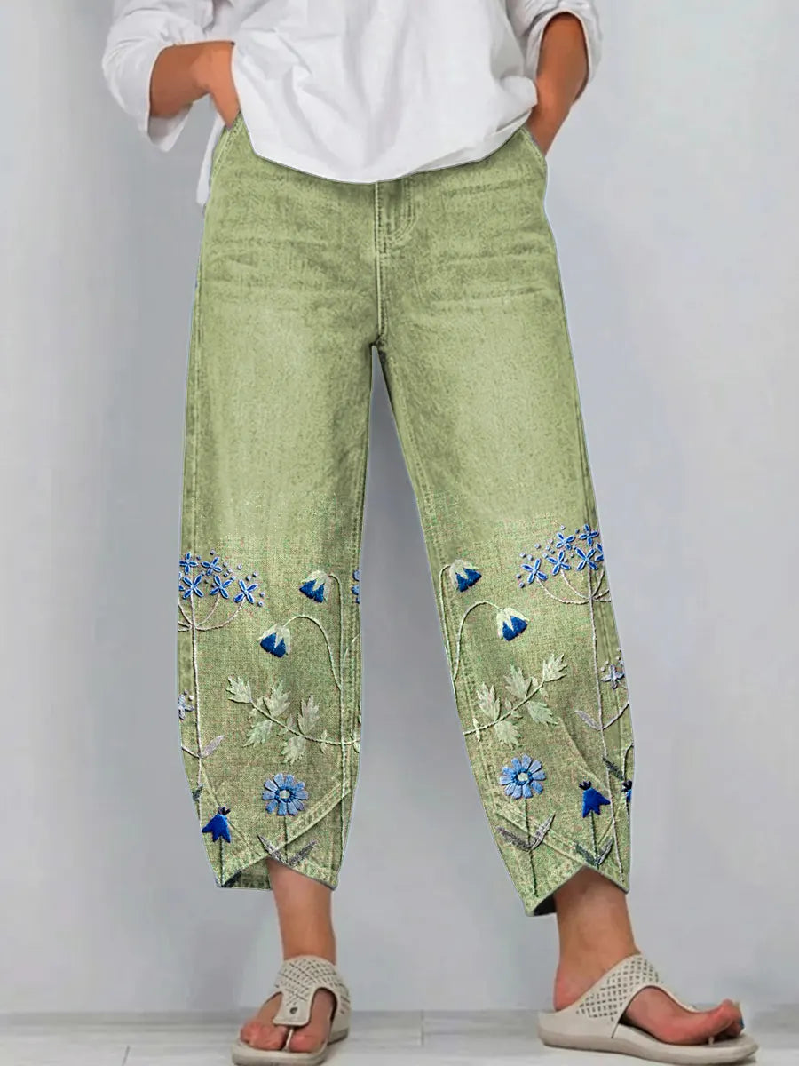 ROWENA | Boho Floral Print Casual Trousers