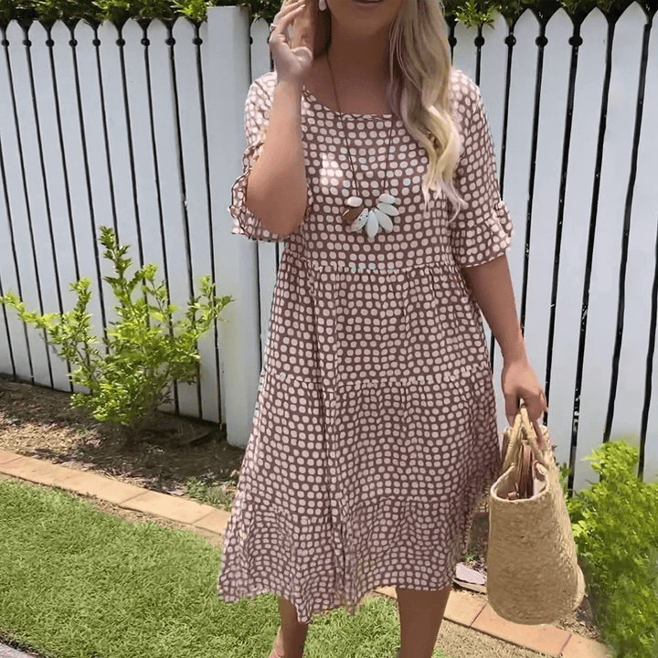 Zora | Sable Short Sleeve Midi Dress