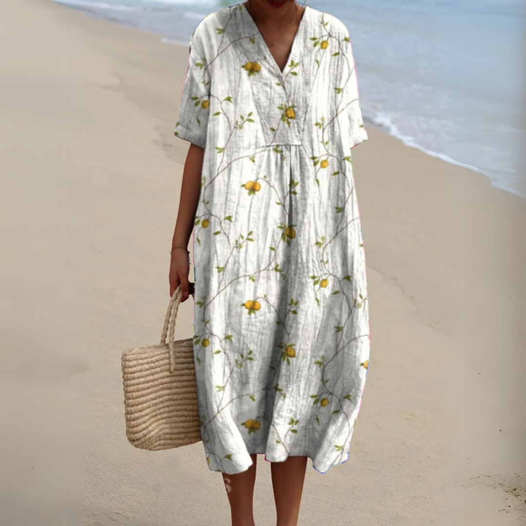 Nathalie Stylish Multicolour V-Neck Dress