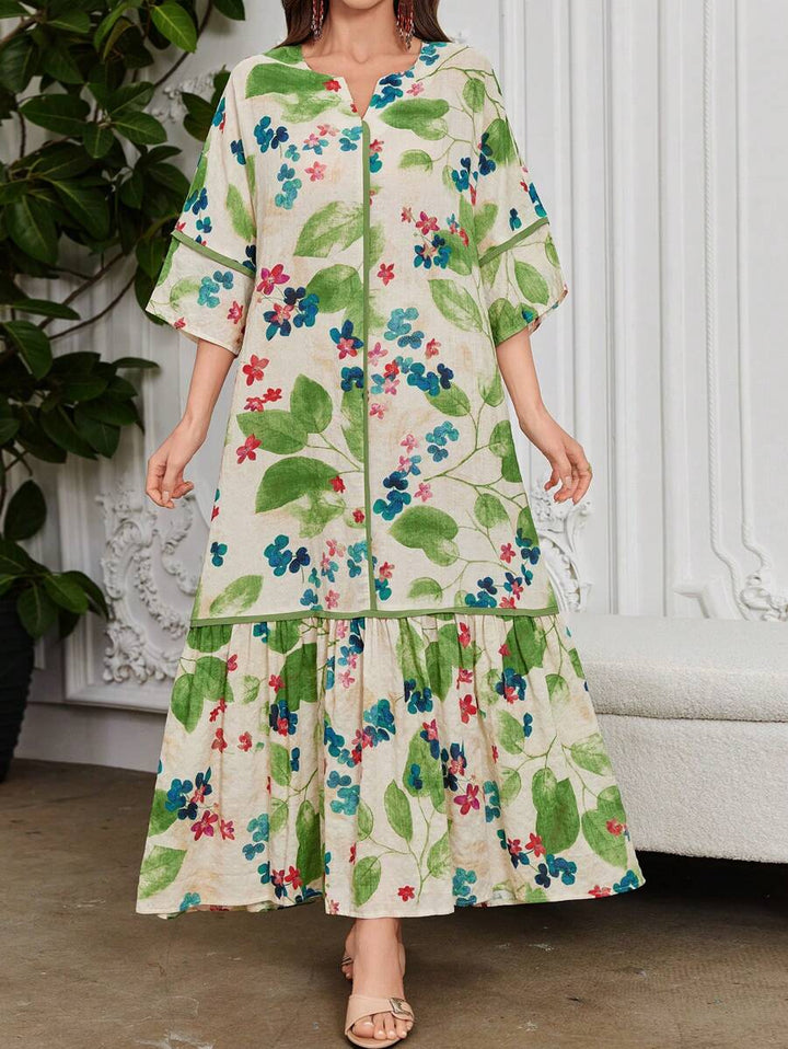 Shirley | Floral Print Ruffle Dress