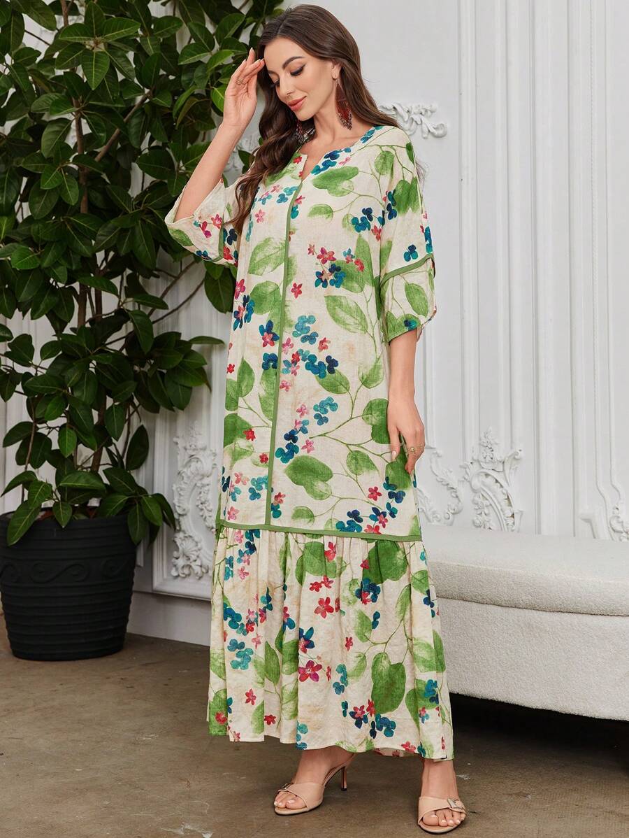 Shirley | Floral Print Ruffle Dress