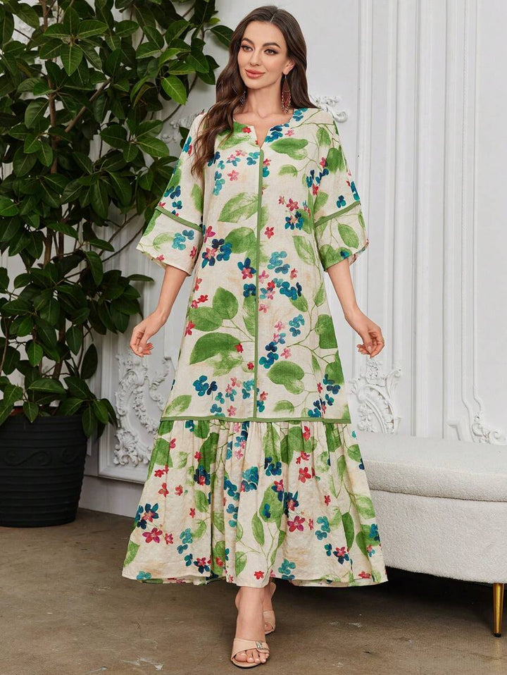 Shirley | Floral Print Ruffle Dress