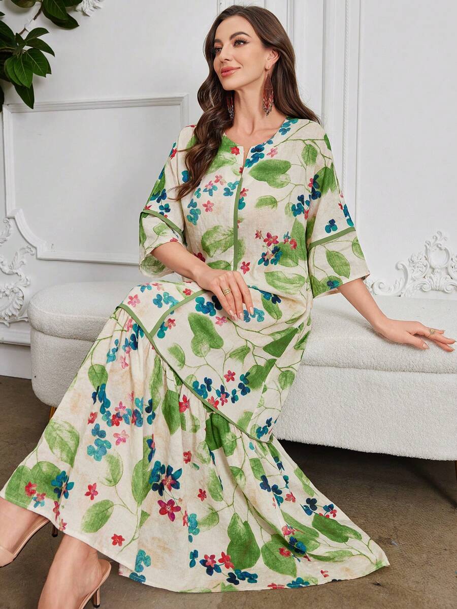 Shirley | Floral Print Ruffle Dress