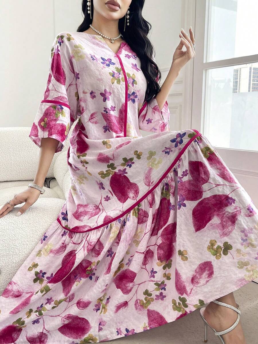 Shirley | Floral Print Ruffle Dress