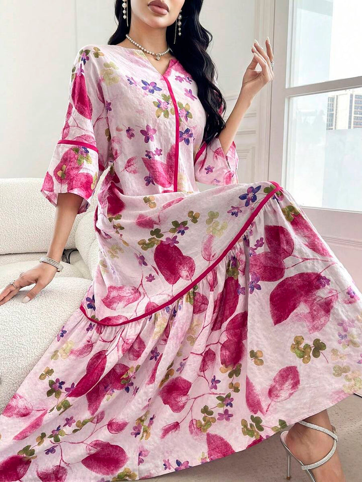 Shirley | Floral Print Ruffle Dress