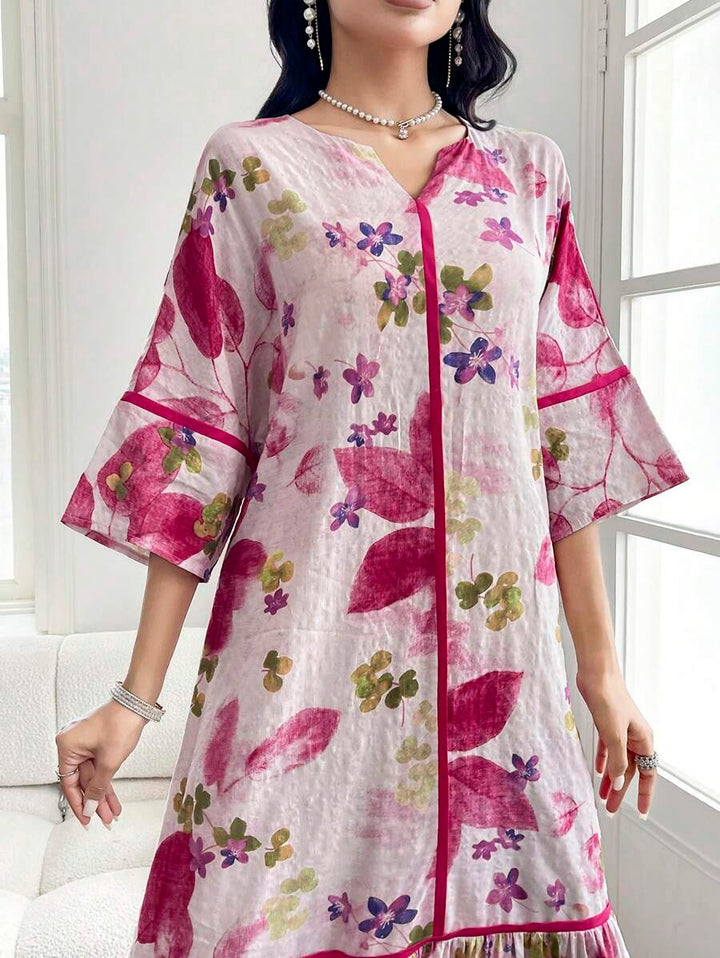 Shirley | Floral Print Ruffle Dress