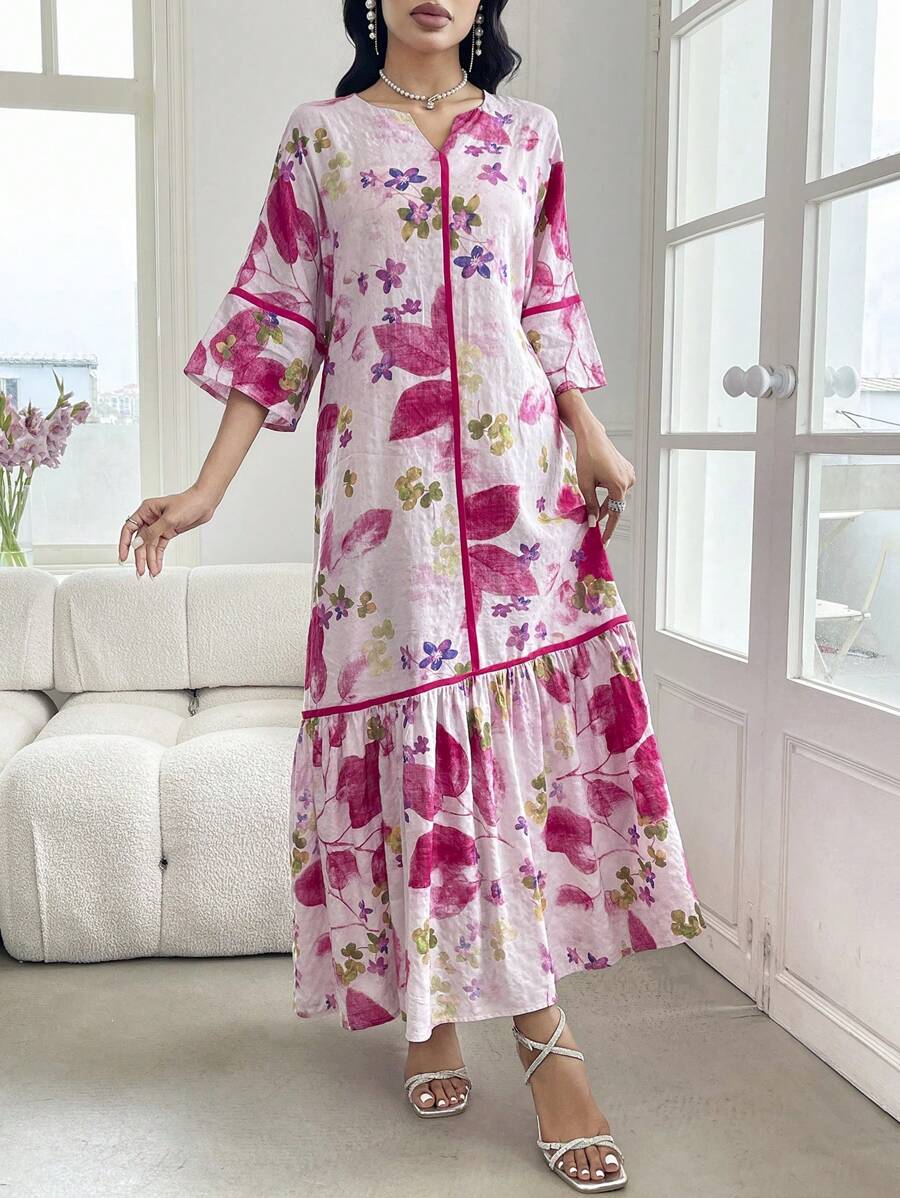 Shirley | Floral Print Ruffle Dress