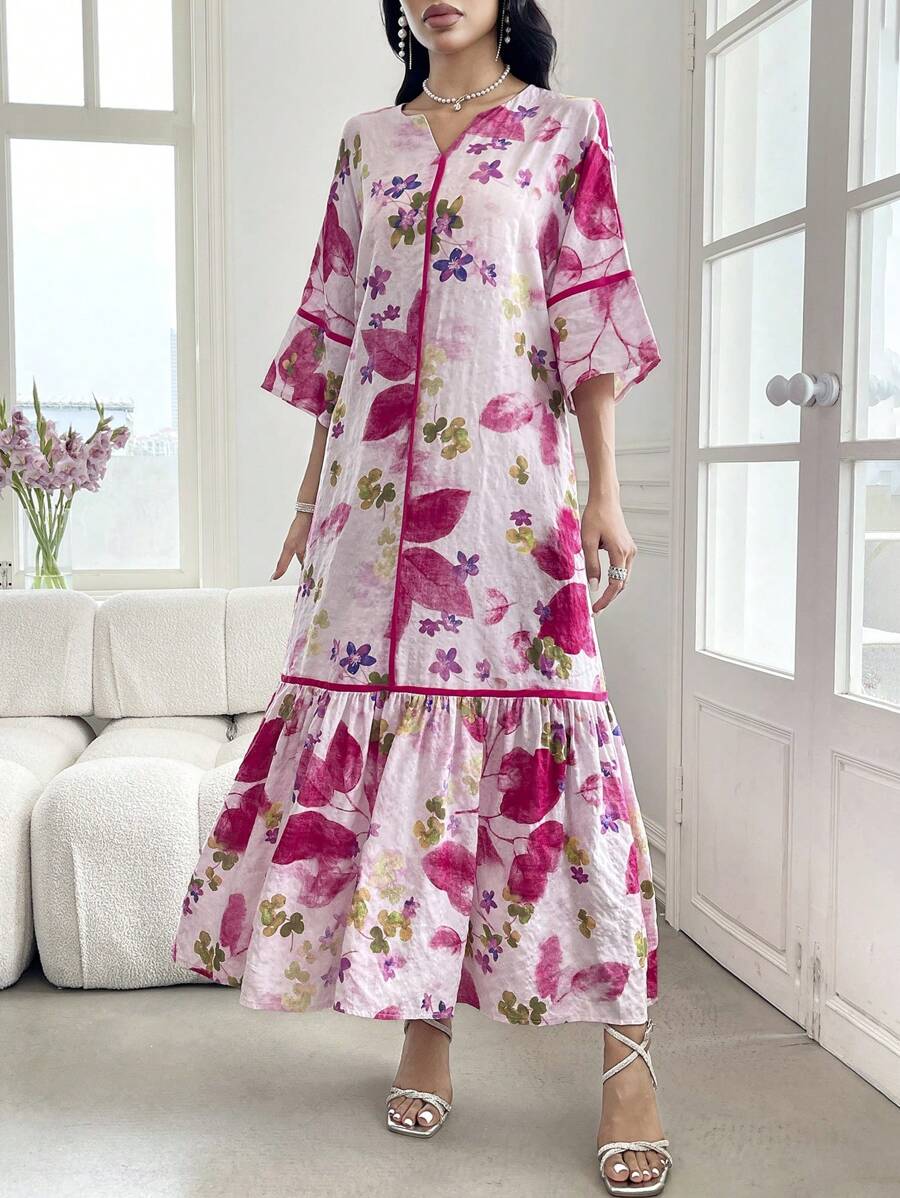 Shirley | Floral Print Ruffle Dress