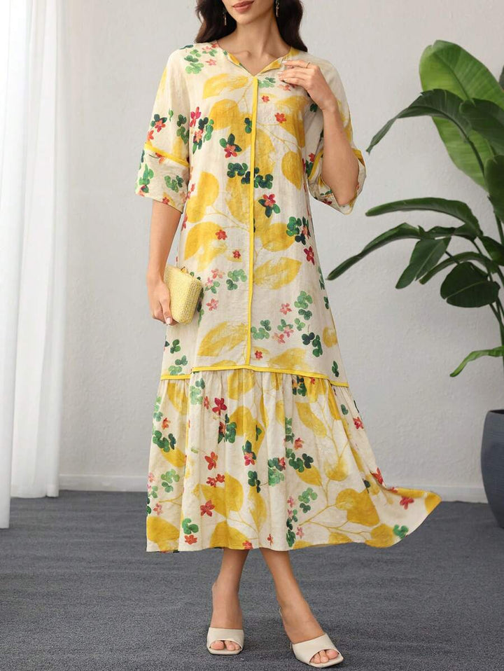 Shirley | Floral Print Ruffle Dress