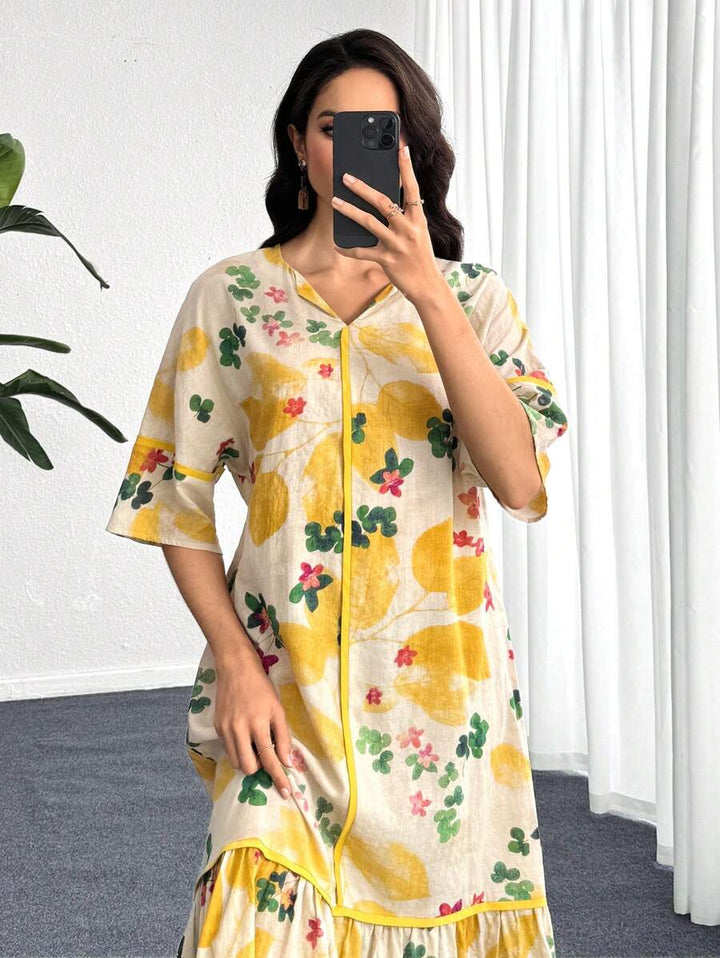 Shirley | Floral Print Ruffle Dress