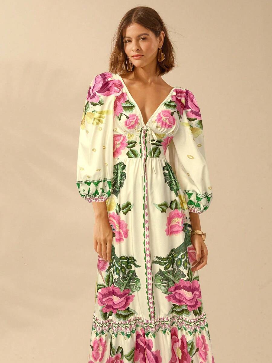 Una | Floral Holiday Dress