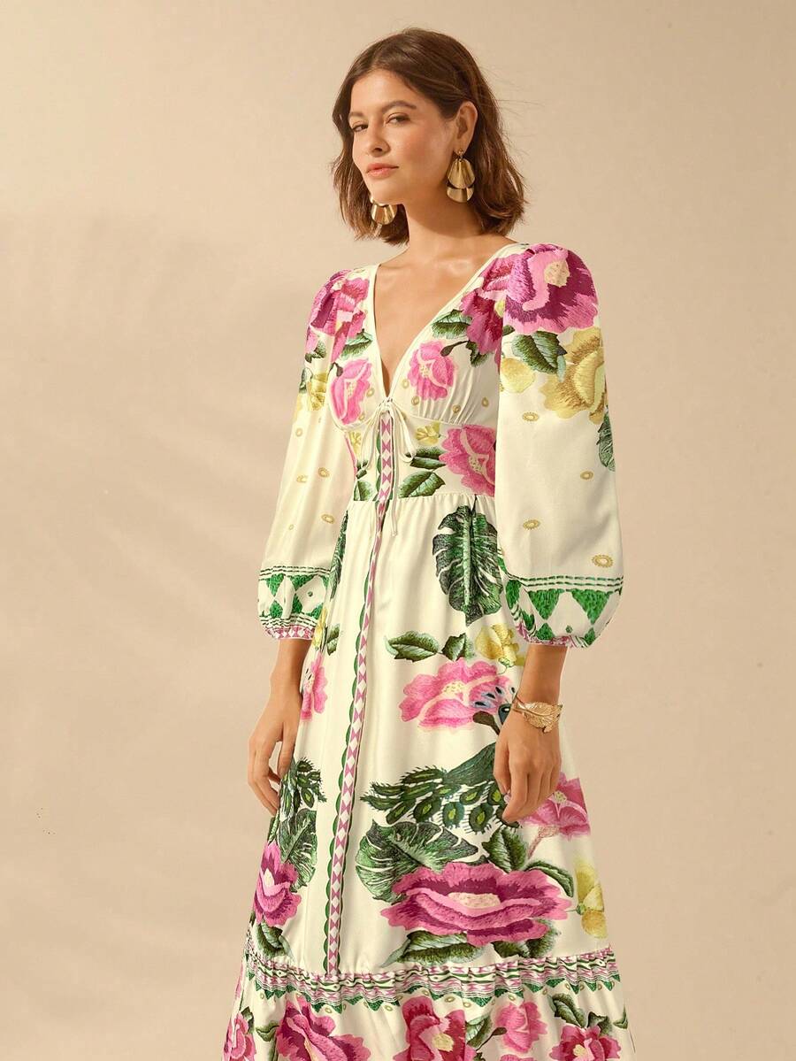 Una | Floral Holiday Dress