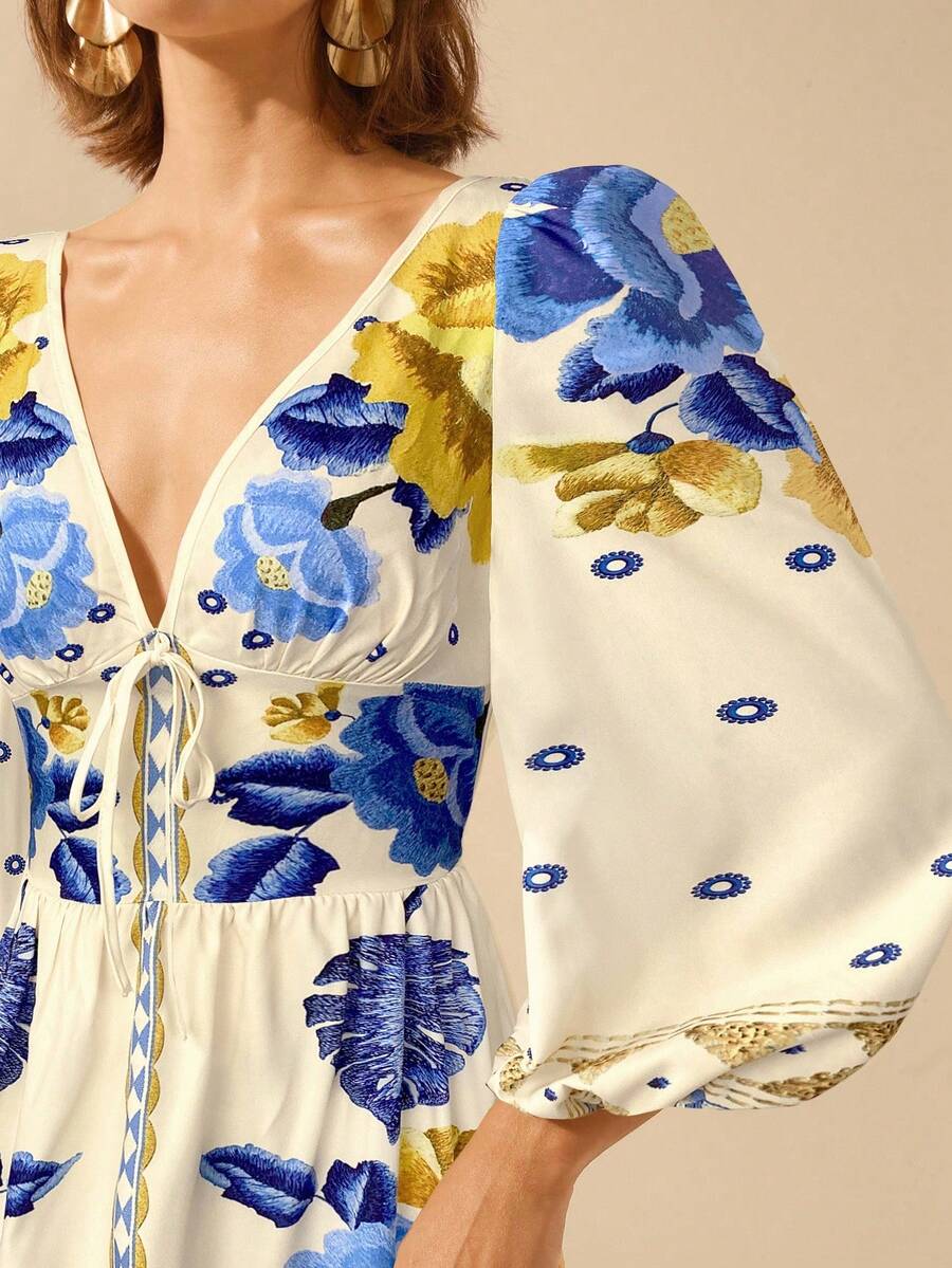 Una | Floral Holiday Dress