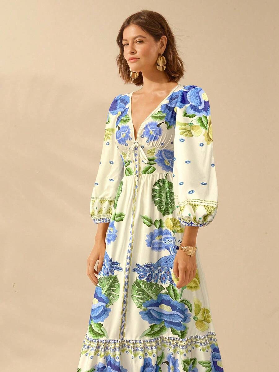 Una | Floral Holiday Dress