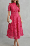 Charlisse | Lace High-Neck Midi Dress