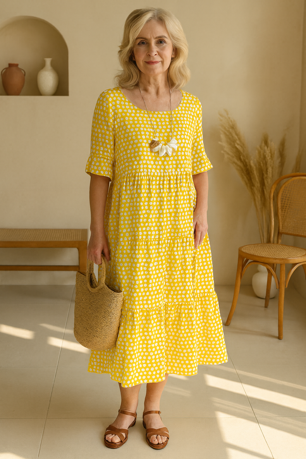 Paloma | Short-Sleeve Midi Day Dress
