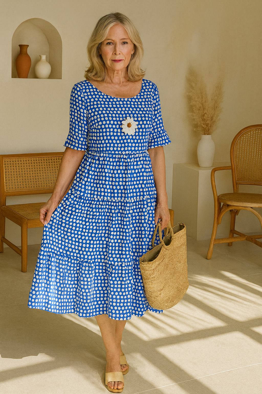 Paloma | Short-Sleeve Midi Day Dress