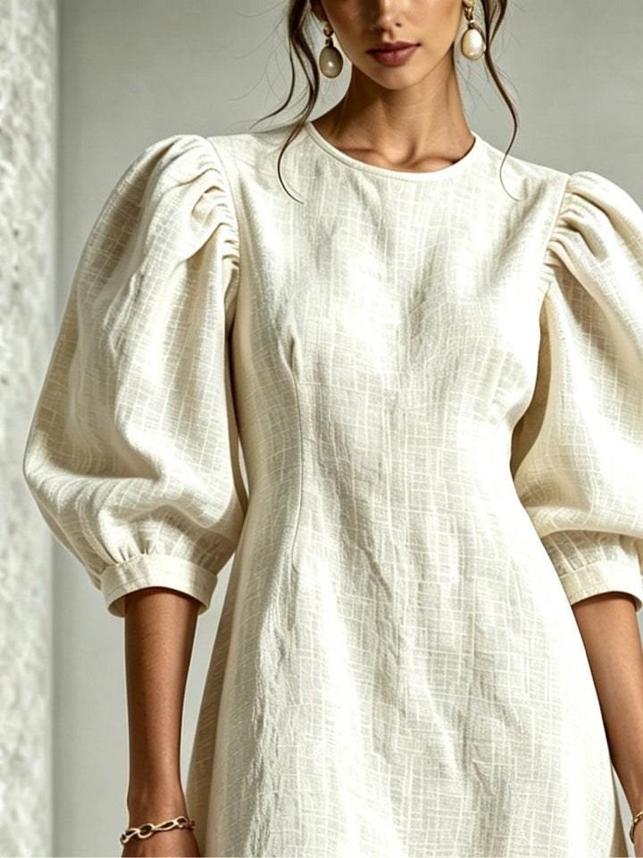 Felicity | Floral-Hem Puff-Sleeve Mini Dress