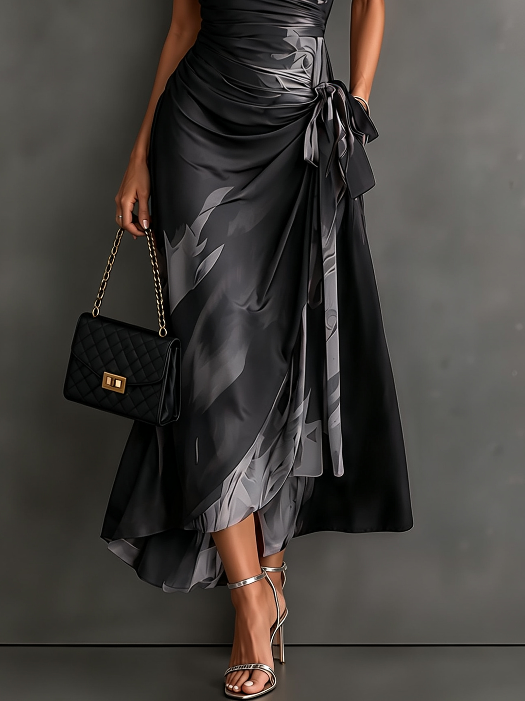 Tallulah | Abstract Print Wrap Midi Dress
