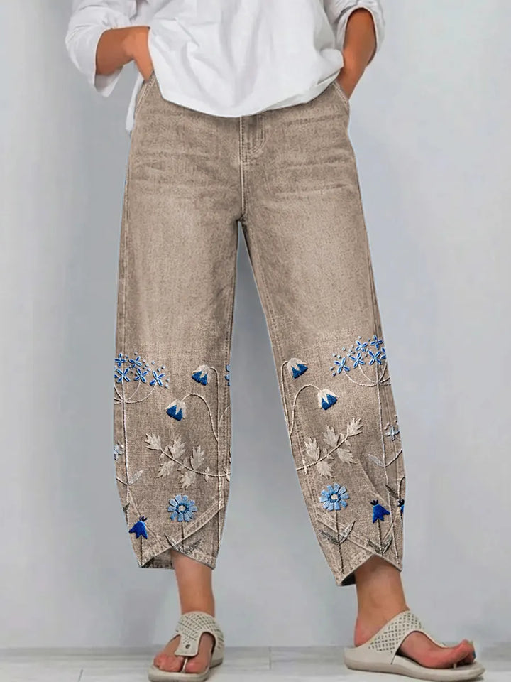 ROWENA | Boho Floral Print Casual Trousers