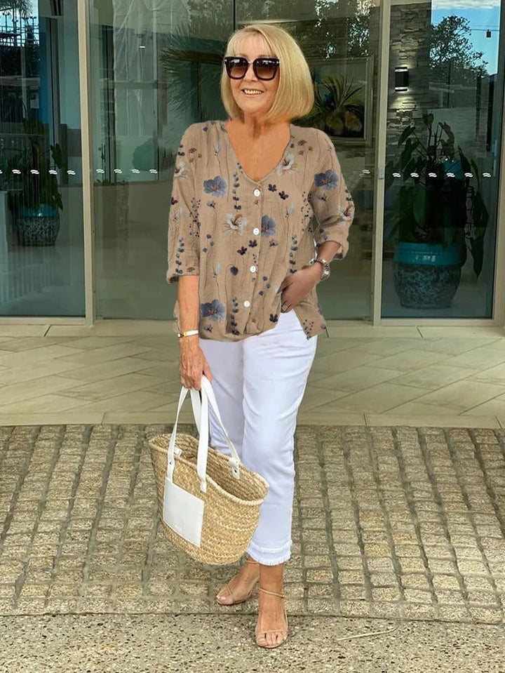 FRANCES | Elegant Floral Blouse