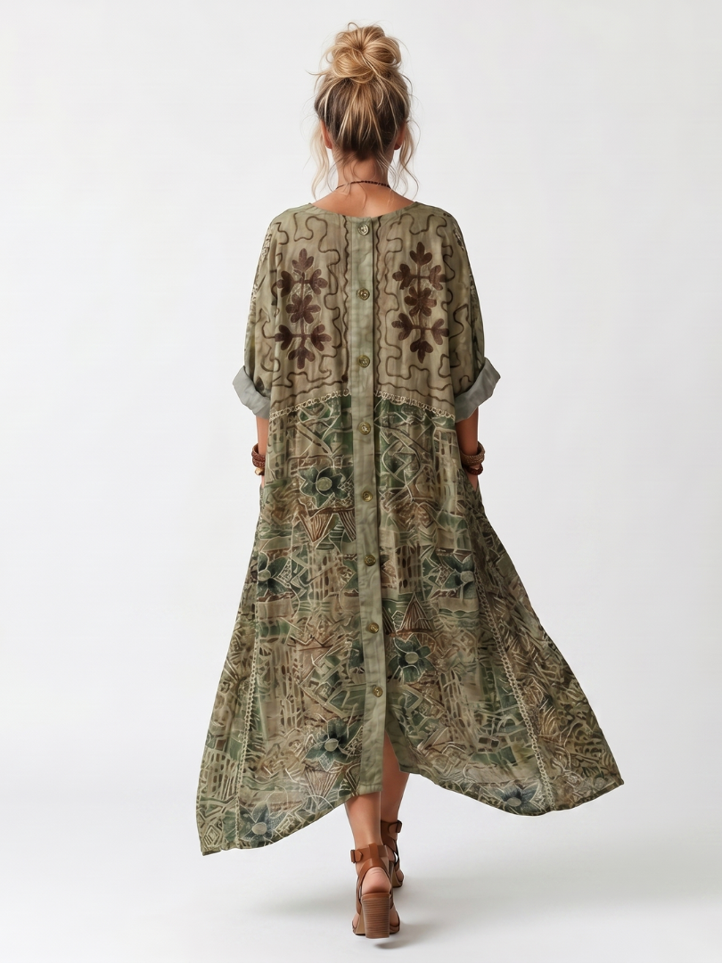 Juniper | Embroidered Pocket Midi Dress