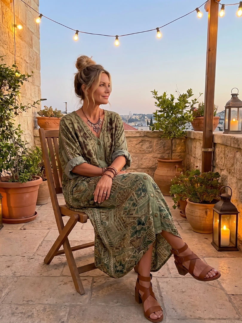 Juniper | Embroidered Pocket Midi Dress