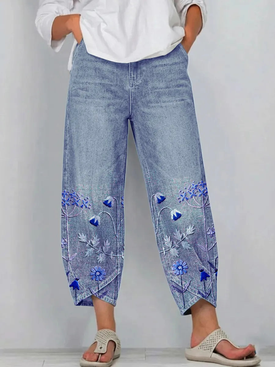 Beatrix Casual Comfort Trousers in Blue