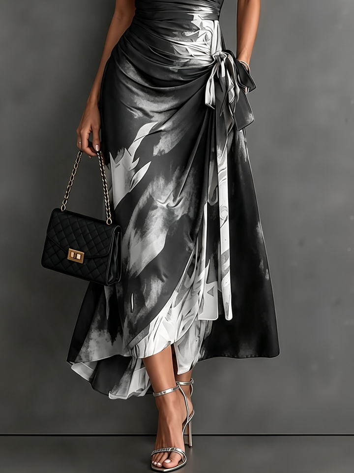 Tallulah | Abstract Print Wrap Midi Dress