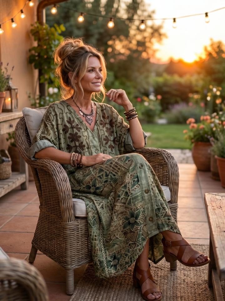 Juniper | Embroidered Pocket Midi Dress