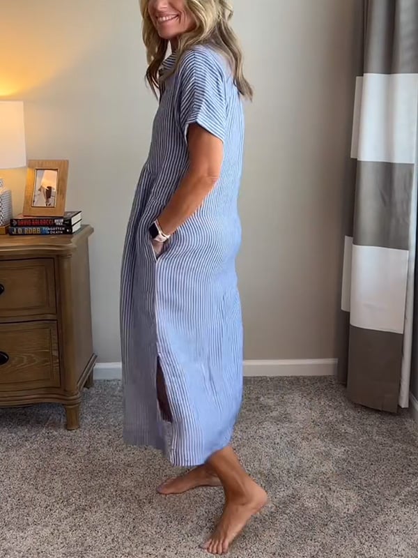 Edie | Striped Button-Up Dress