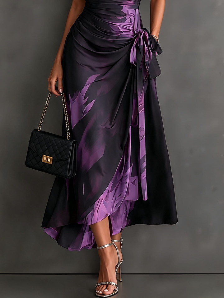 Marguerite Abstract Print Wrap Midi Dress