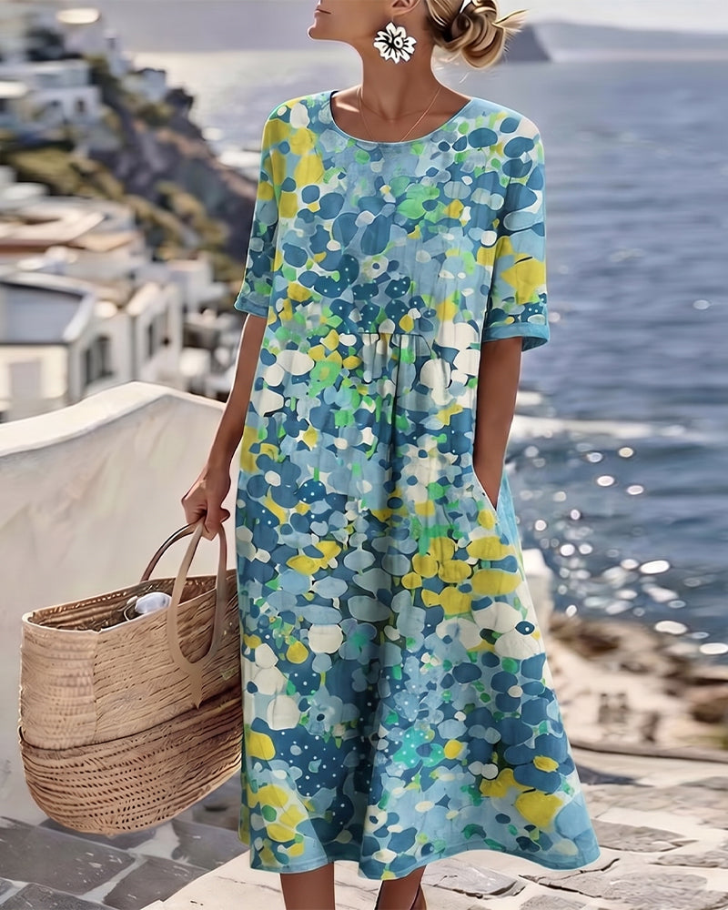 Bettina floral midi dress in blue