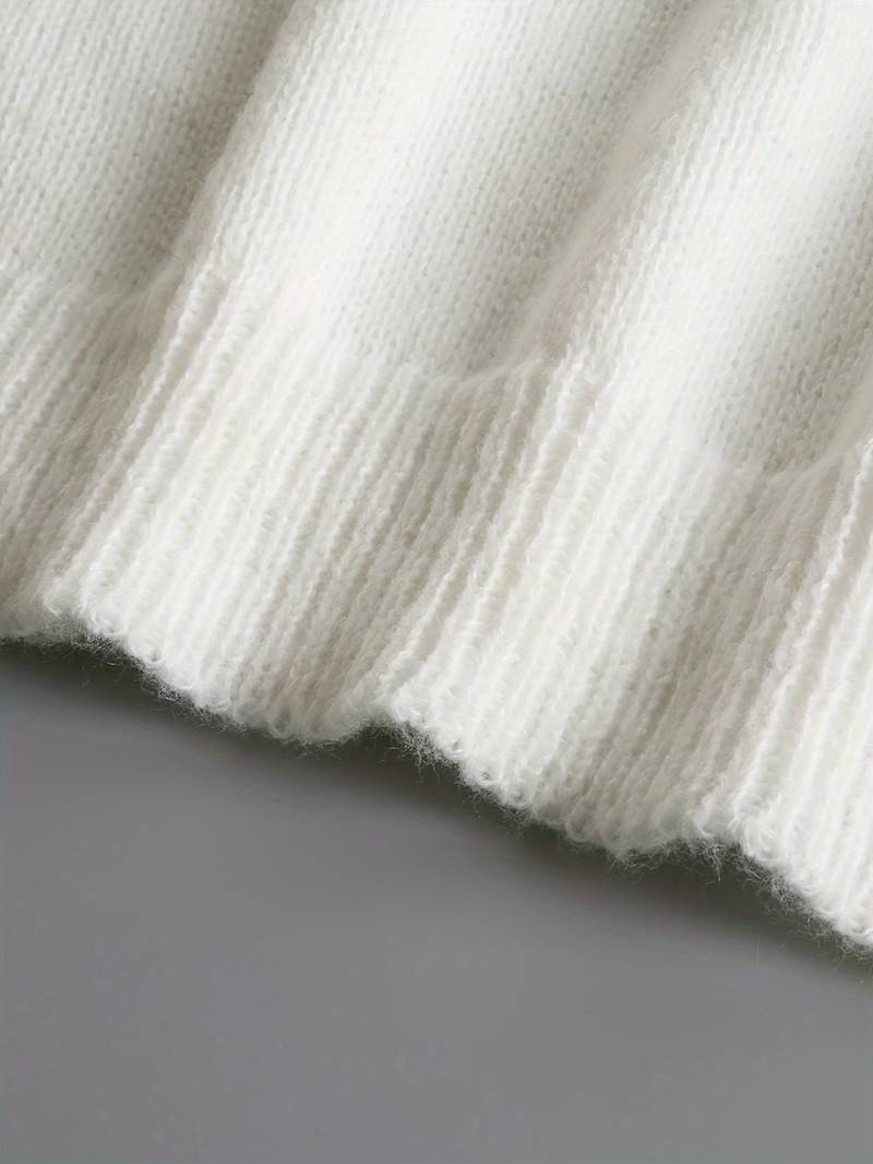 Mara | Plain Jumper With V-Neck and Buttons