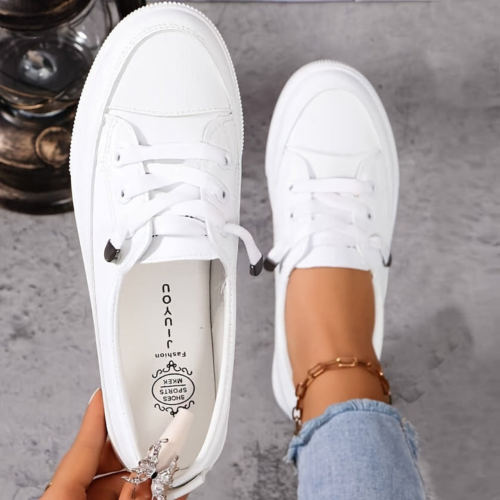 LORNA white lace-up trainers