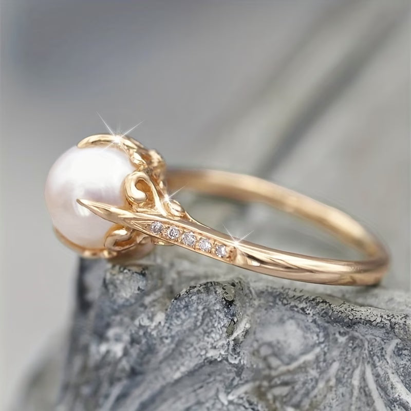 CRYSTELLA pearl and crystal ring