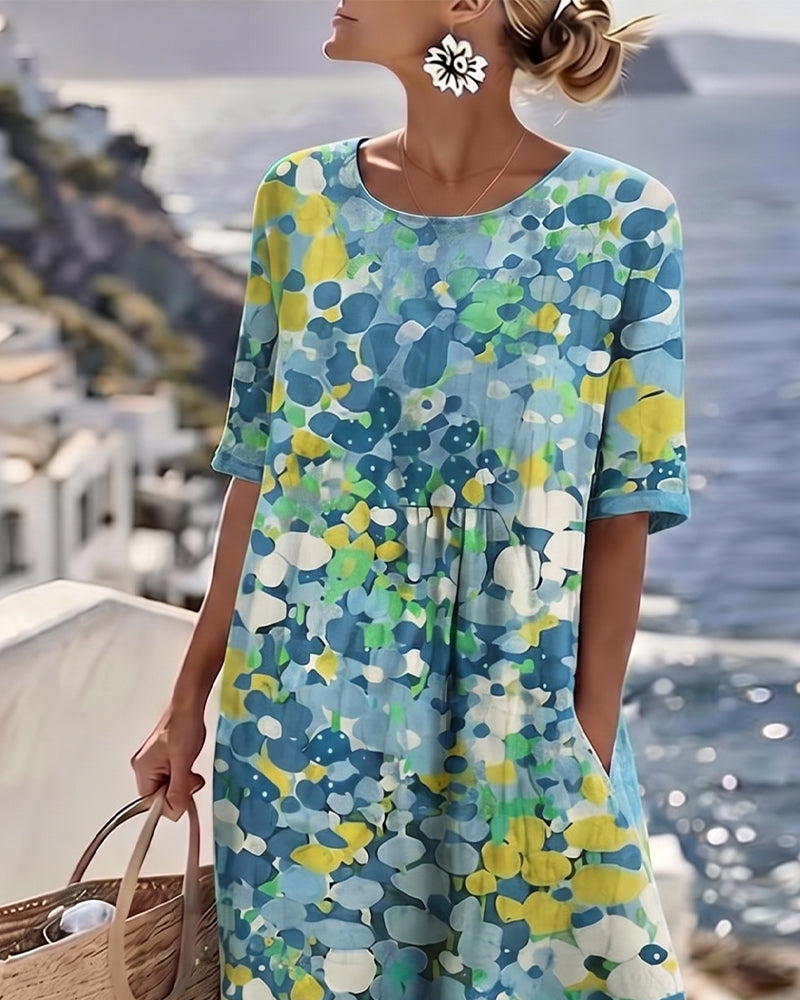 Bettina floral midi dress blue back view