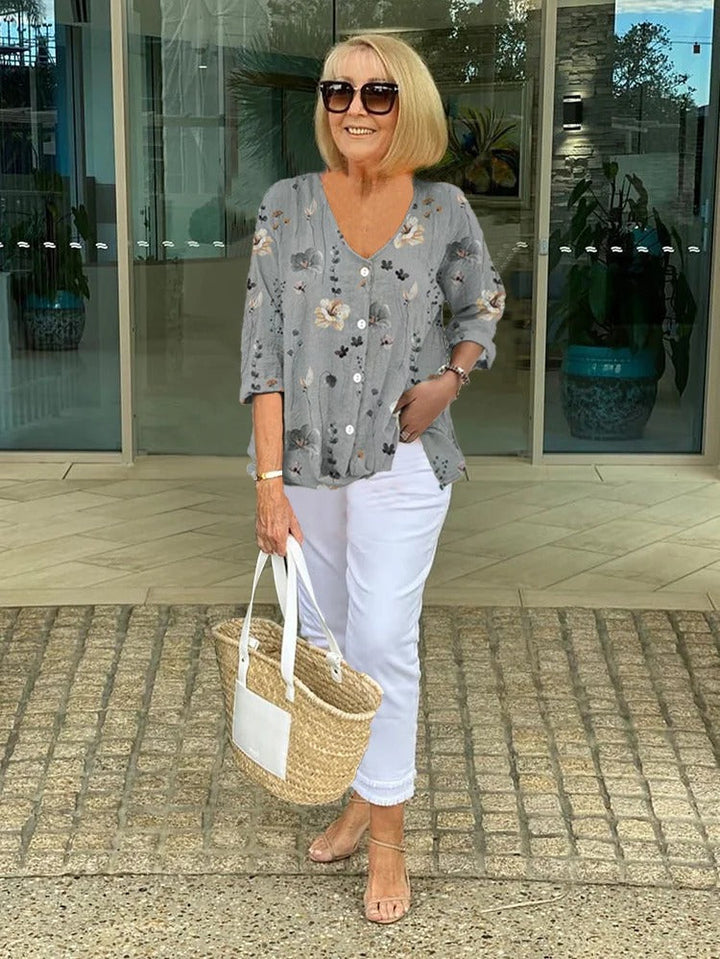 FRANCES | Elegant Floral Blouse
