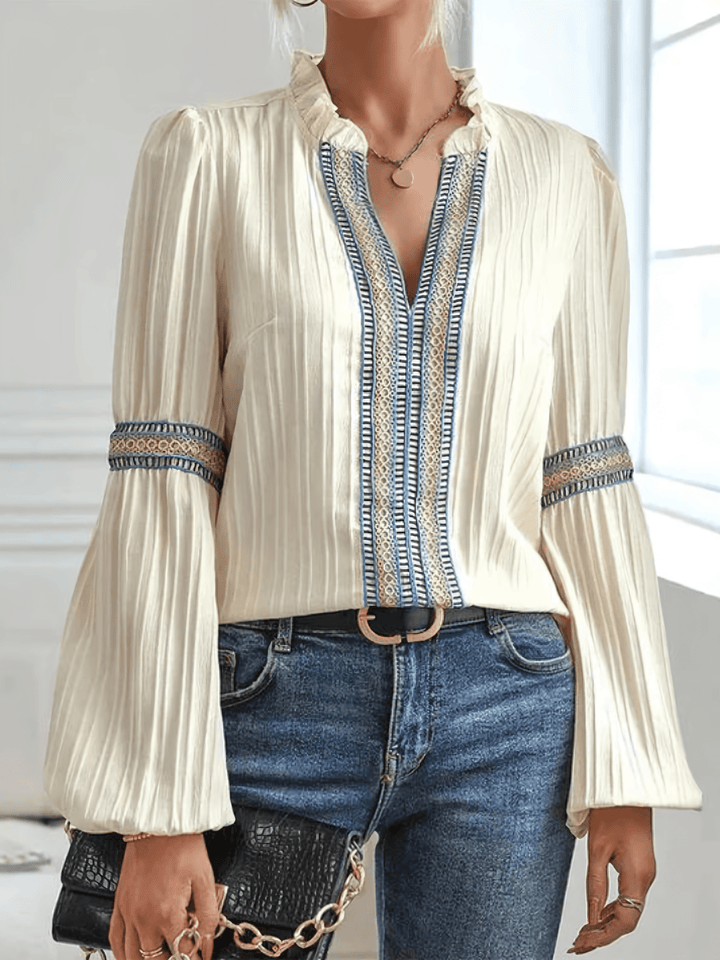 Pohima | Graceful V-Neck Blouse