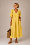 Angel | Comfortable Lace Linen Dress