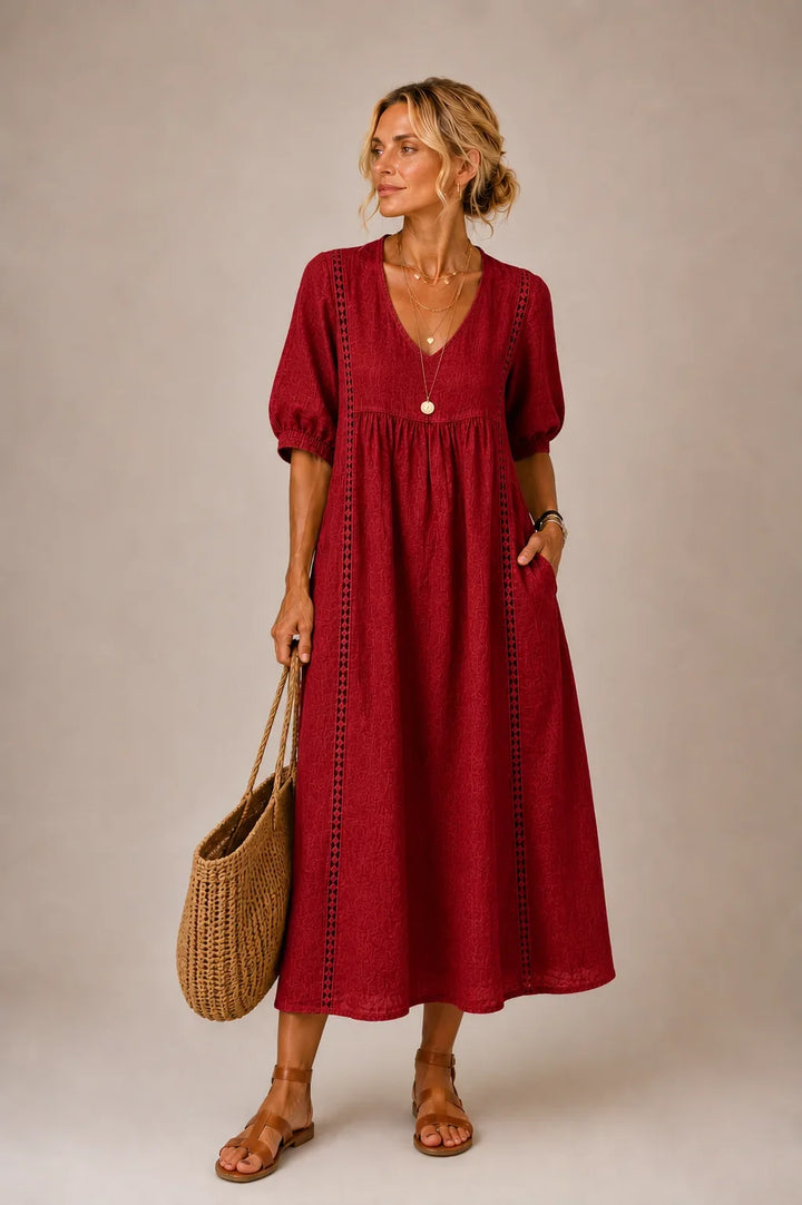 Angel | Comfortable Lace Linen Dress