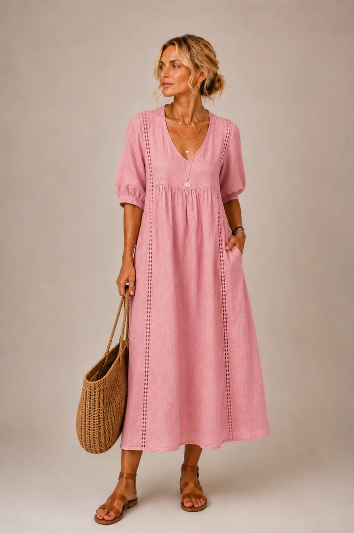 Angel | Comfortable Lace Linen Dress