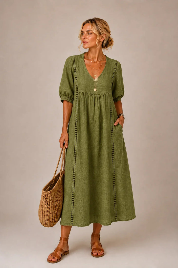Angel | Comfortable Lace Linen Dress