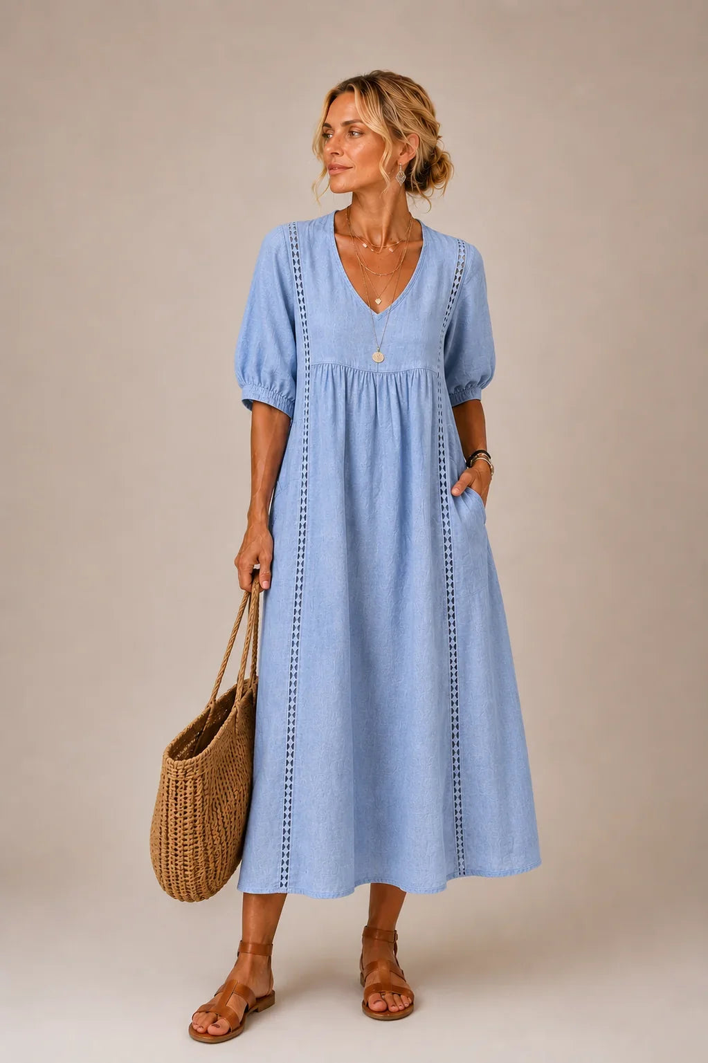 Angel | Comfortable Lace Linen Dress