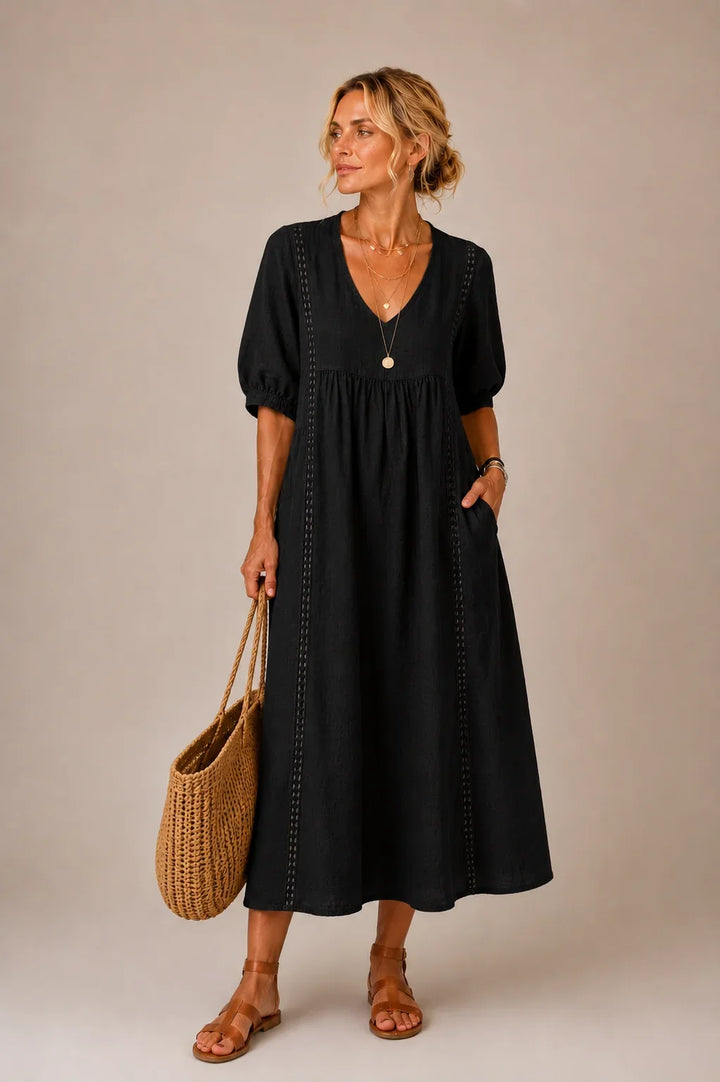Angel | Comfortable Lace Linen Dress