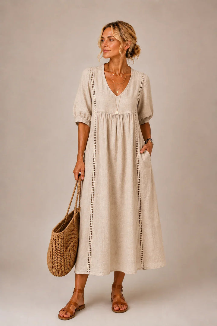 Angel | Comfortable Lace Linen Dress