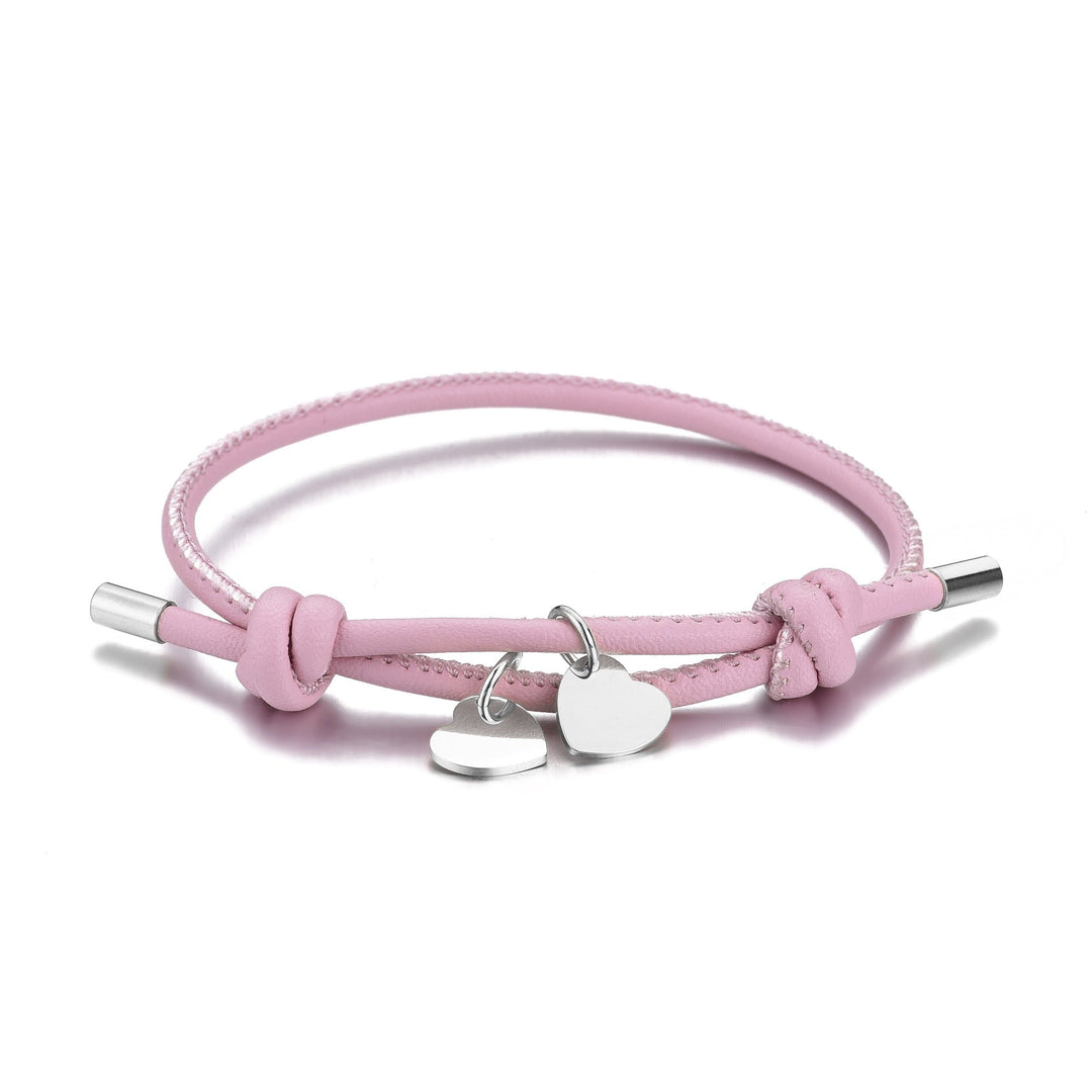 DOUBLE HEART LEATHER BRACELET