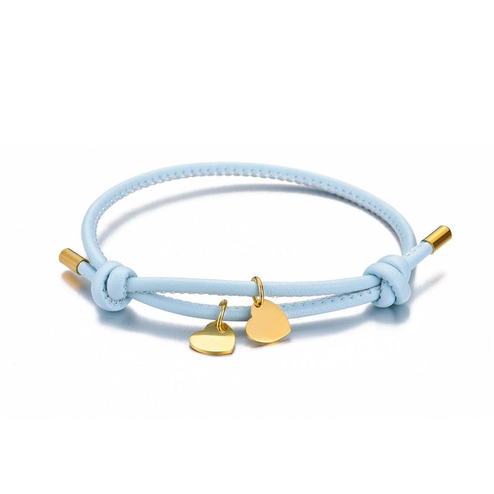 DOUBLE HEART LEATHER BRACELET